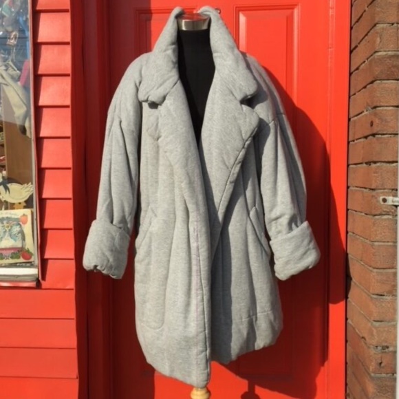 Norma Kamali Jackets & Blazers - 1980s Norma Kamala Sleeping Bag Gray Duvet Car Coat Vintage RARE FIND